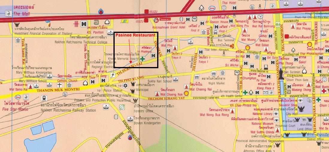 Map to Pasinee Restaurant